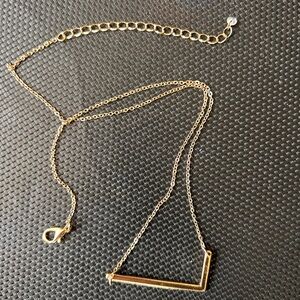 Gold letter necklace the letter L with crystal accent, lobster claw clasp